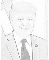 Trump Coloring Donald Pages Presidents sketch template