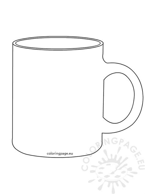 coffee mug template coloring page