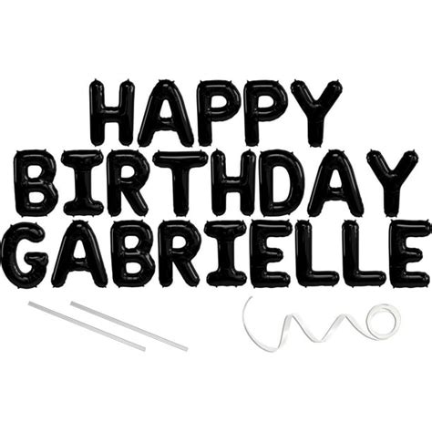 gabrielle happy birthday mylar balloon banner black