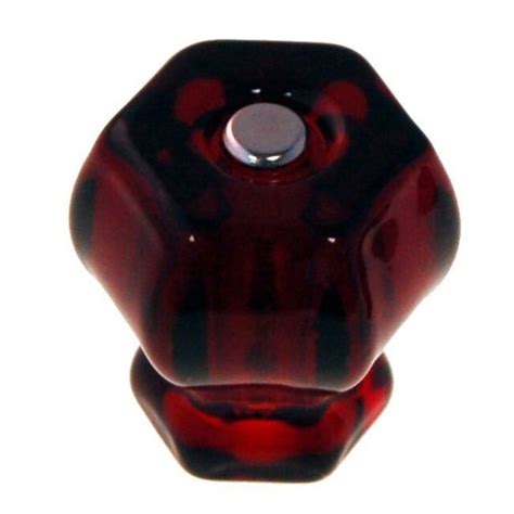 ruby red depression glass cabinet knobs vintage style restoration large  ebay