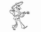 Mariachi Guitar Coloring Mexican Mask Coloringcrew sketch template
