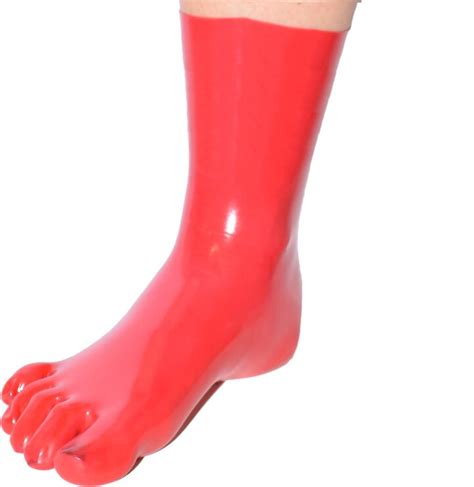 rubberfashion sexy latex toe sock long extra thick latex toe socks