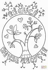 Coloring Recycling Recycle Pages Earth Reuse Reduce Printable Resources Kids Wisely Drawing Doodle Use Color Fun Activities Petal Crafts Daisy sketch template