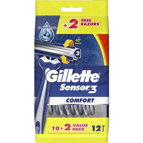 gillette sensor  comfort razors pack  woolworths