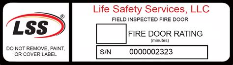 fire rated door labels lss life safety services