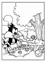 Coloring Sylvester Pages Tunes Looney Clipart Baby Library Colorear Para sketch template