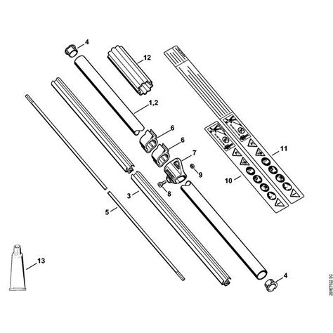 stihl fs  brushcutter fs  parts diagram  drive tube