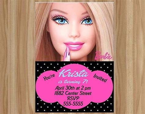 barbie invitation barbie birthday invitation by