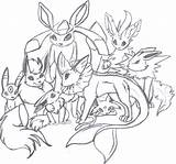 Eevee Evolution Family Coloring Evolutions Pages Together Group Deviantart Template Sketch Groups sketch template