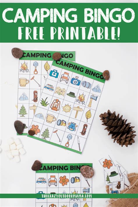 printable camping bingo cards  fun camping party  outdoor