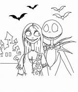Nightmare Before Christmas Coloring Pages Jack Sally Print Birds sketch template