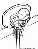 Basketball Coloring Pages Hoop Drawing Goal Printable Rim Cliparts Print Ball Getdrawings Getcolorings Color Search sketch template