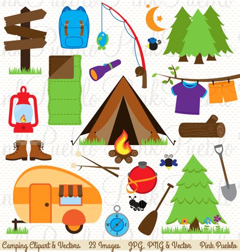 Camping Clipart And Vectors ~ Illustrations On Creative Market
