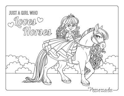 coloring pages princess horse princess sitting  horse coloring page