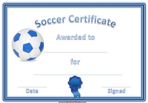 printable soccer award certificates