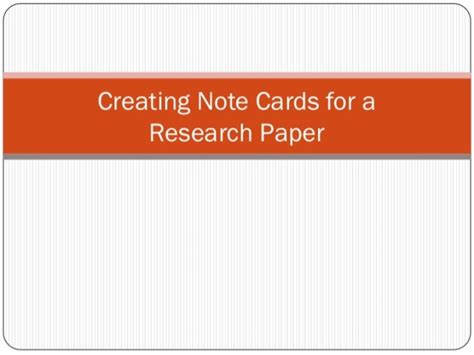 creating notecards   research paper