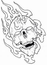 Flaming Vikingtattoo Elegir Skulls Outlines sketch template