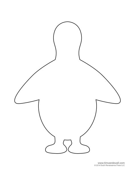penguin template coloring pages clipart pictures  crafts