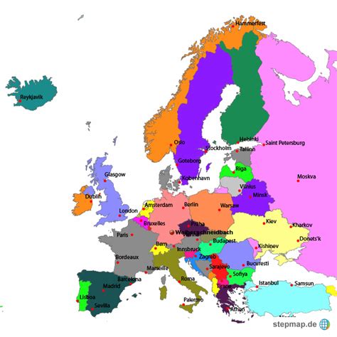 stepmap europa politisch landkarte fuer europa