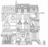 Drawing Coloring Pages Dutch Townhouses Line House Adult Original Deviantart Drawings Draw Sketch Structures Architecture Fall Colouring Hand Books sketch template
