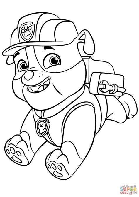 paw patrol rubble  backpack coloring page  printable coloring