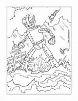 Robot Coloring Pages Thunderstorm Kids Printable Color City Paper Getcolorings Timvandevall Sinister Notice Close sketch template