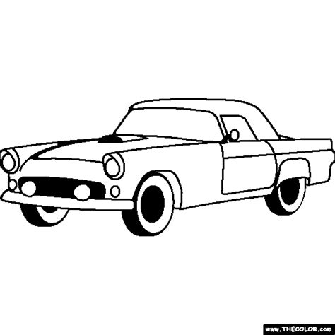 coloring page   ford thunderbird  color