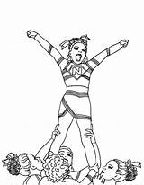 Cheerleader Teenage Cheering sketch template