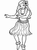 Coloring Hula Pages Dancer Girl Professions Beautiful Ladies Ws sketch template