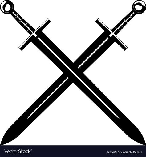 crossed swords royalty free vector image vectorstock