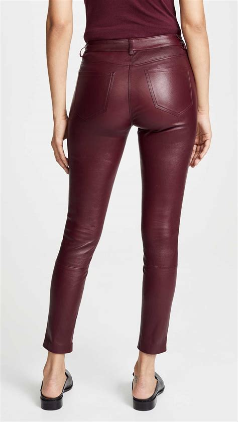 burgundy leather pants  jeans blog