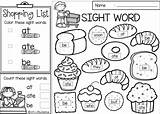 Word Sight Shop Coloring Kindergarten Words Primer Preschool Color Worksheets First Kids Math Choose Board Pages Teacherspayteachers Preview Grade sketch template