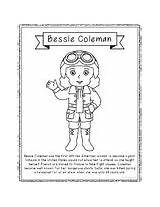 Bessie Coleman sketch template