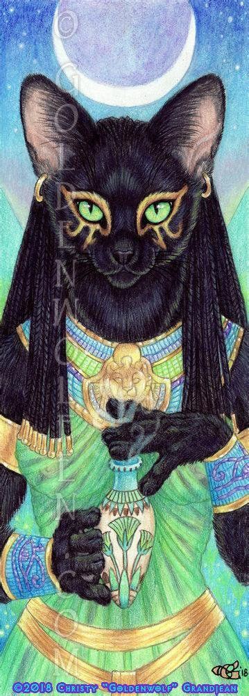 Bast Bastet Perfumed Egyptian Cat Goddess Print Etsy