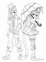 Coloring Pages Punk Steampunk Adult sketch template