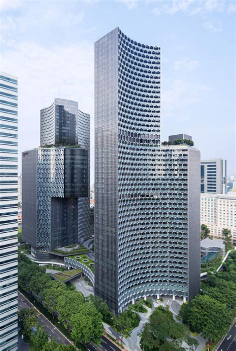 honeycomb patterned towers  buero ole scheeren frame gardens  singapore skyscraper