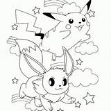 Pikachu Pokemon Coloring Pages Eevee Cute Hat Color Go Print Friends Colouring Printable Coloring4free Evoli Games Getcolorings Kids Drawings Drawing sketch template