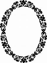Border Frame Clip Decorative Clipart Oval Vintage Circle Svg Transparent Borders Outline Frames Vector Cliparts Flower Text Mirror Pattern Decorated sketch template