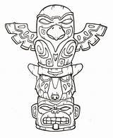 Totem Pole American Choose Board Native sketch template