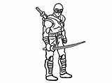 Ninja Coloring Pages Warrior Hideous sketch template