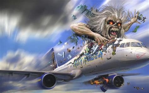 Iron Maiden Monster On The Plane Hd Desktop Wallpaper