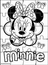 Jigsaw Minnie Mouse Printable Puzzles Kids Cut Drawing sketch template