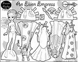 Paper Doll Elven Marisole Printable Empress Monday Fantasy Dolls Print Elf Coloring Click Friends Pdf Chinese Paperthinpersonas Bw Dresses sketch template
