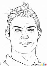 Ronaldo Cristiano Drawing Coloring Draw Sketch Cartoon Celebrities Madrid Drawings Real Cr7 Messi Pages Portugal Illustrations Face Illustration Pencil Soccer sketch template