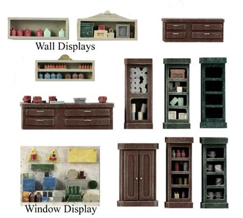 ho scale detail interior pack  counters shelving window displays