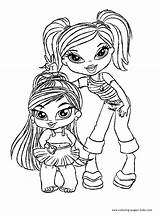 Coloring Pages Bratz Cartoon Color Character Printable Kids Sheets Found sketch template