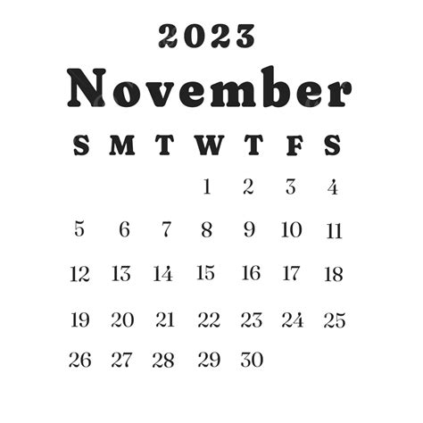 november  calendar template november  calendar png