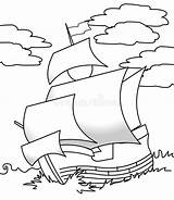 Sailing Ship Coloring Illustration Doodle Preview sketch template