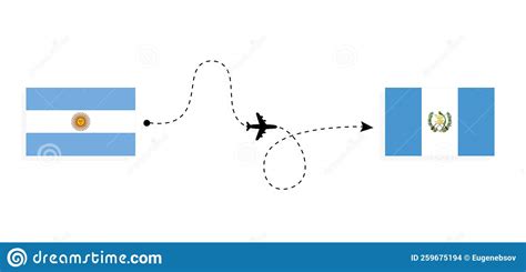 flight  travel  argentina  guatemala  passenger airplane travel concept stock vector