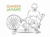 Gandhi Jayanti Mahatma Fighter Freedom Nation sketch template